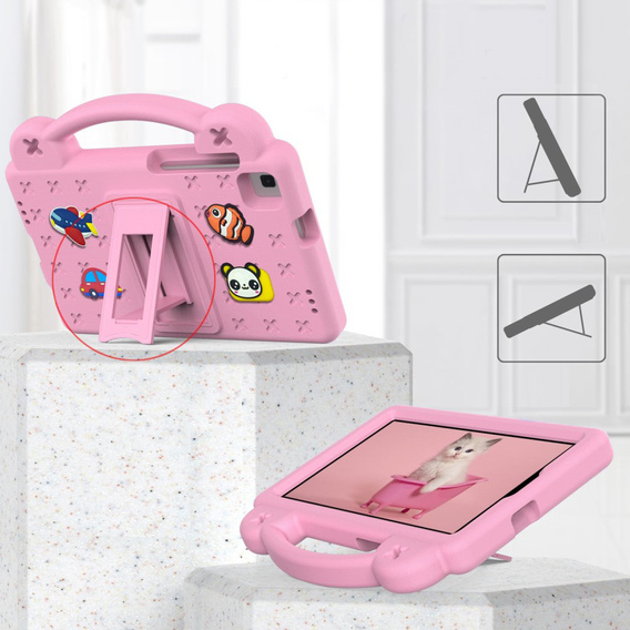 Etui do Samsung Galaxy Tab A7 Lite 8.7 T220/T225, Cute Patterns, z podstawką, Różowe