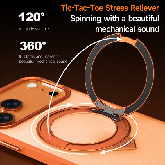 Etui SULADA Magnetic Matte z podstawką do iPhone 17 Pro Max – pomarańczowy