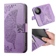 Etui z klapką do Honor Magic 8 Lite, Butterfly, fioletowe