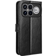 Etui z klapką do Xiaomi Poco F8 Ultra, Crazy Horse Wallet, czarne