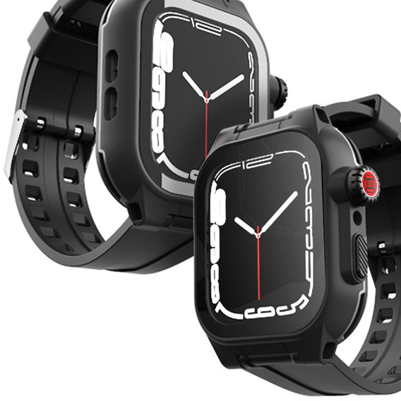 Etui SHELLBOX Waterproof IP68 do Apple Watch Series 7/8/9 45mm - Czarne