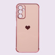 Etui do Samsung Galaxy A14 4G/5G, Electro heart, różowe rose gold