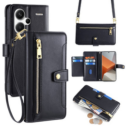 Etui z klapką do Xiaomi Redmi Note 13 Pro+, Wallet Zipper Pocket, czarne
