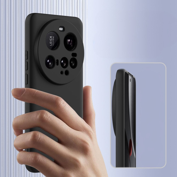 Etui silikonowe do Xiaomi 15 Ultra – czarne, kompatybilne z MagSafe, antywstrząsowe