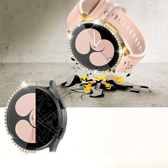 2w1 Etui + Szkło Hartowane do Samsung Galaxy Watch 6 44mm, Złote