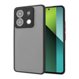 Etui silikonowe do Xiaomi Redmi Note 13 Pro 5G, z ochroną aparatu, przezroczyste / czarne + Szkło hartowane 9H