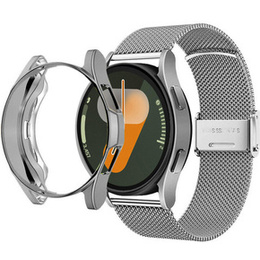 Bransoleta + Etui z Osłoną na Ekran do Samsung Galaxy Watch 7 40mm, Srebrna