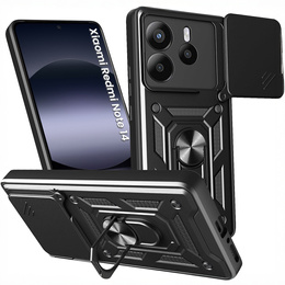 Etui pancerne do Xiaomi Redmi Note 14 4G, CamShield Slide, czarne