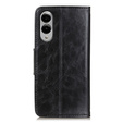 Etui z klapką do Samsung Galaxy S25 Edge, skórzane, czarne
