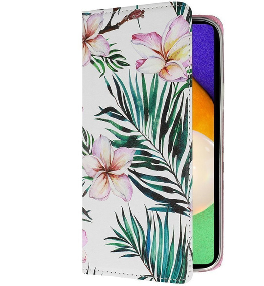 Etui Wallet do Samsung Galaxy A72 5G / A72 LTE, Leaves