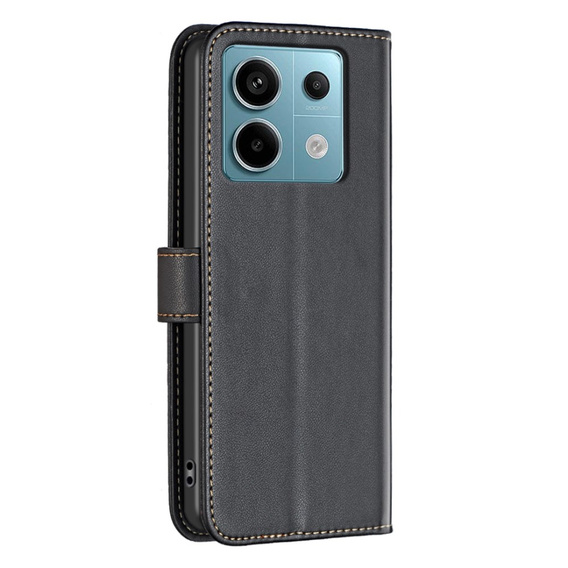 Etui z klapką do Xiaomi Redmi Note 13 Pro 4G / Xiaomi Redmi Note 14S / Xiaomi Poco M6 Pro 4G, BINFEN Wallet, czarne