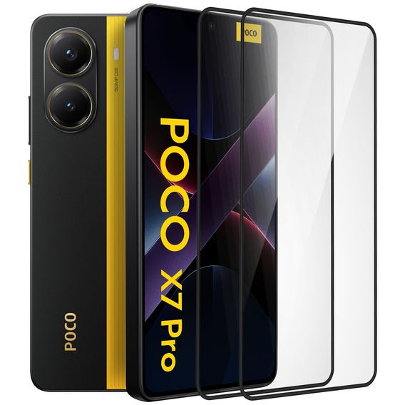 2x Szkło Hartowane do Xiaomi Poco X7 Pro, ERBORD 3D pełne, szybka na cały ekran