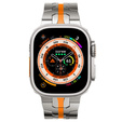 Bransoleta do Apple Watch 1/2/3/4/5/6/7/8/9/10/11/SE Ultra 1/2/3 42/44/45/46/49mm, Tytanowa/Pomarańczowa