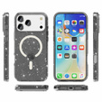 Etui do iPhone 17 Pro Max, do MagSafe, brokatowe, półprzezroczyste czarne
