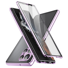 Etui do Samsung Galaxy S21 Ultra, Magnetic Dual Glass, fioletowe