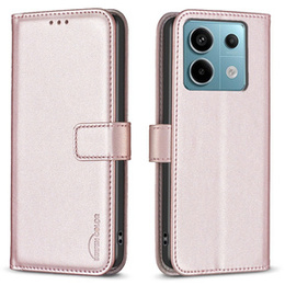 Etui z klapką do Xiaomi Redmi Note 13 Pro 4G / Xiaomi Redmi Note 14S / Xiaomi Poco M6 Pro 4G, BINFEN Wallet, różowe