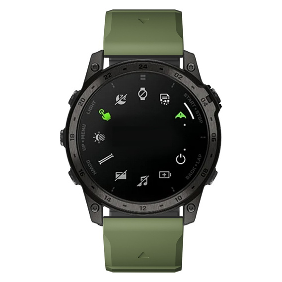Pasek Silikonowy QuickFit do Garmin Fenix 26mm, Zielony / Czarny
