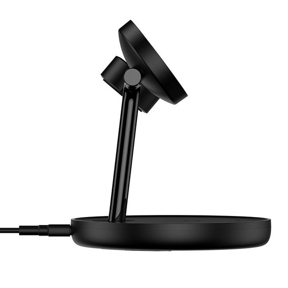 Baseus Swan 3‑w‑1 – magnetyczna ładowarka bezprzewodowa 20 W - czarna