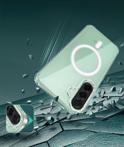 Etui do Samsung Galaxy A56 5G, Dropproof MagSafe, przezroczyste + Szkło hartowane 9H