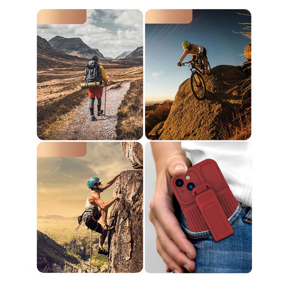 Pancerne Etui Belt Clip do iPhone 14, z klipsem, czerwone