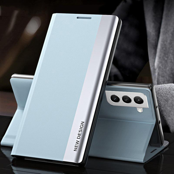 Etui z klapką do Samsung Galaxy S22 5G, Side Magnetic, jasnoniebieskie