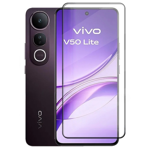 Szkło Hartowane 3D do Vivo V50 Lite 4G / 5G, czarna ramka
