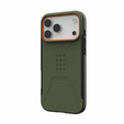 Etui Urban Armor Gear do iPhone 17 Pro Max, Civilian MagSafe, Olive / Orange