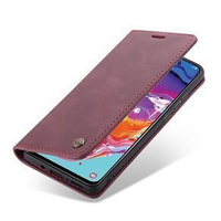 Etui CASEME do Samsung Galaxy A70, Leather Wallet Case, bordowe