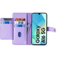 Etui z klapką do Samsung Galaxy A16, Wallet Zipper Pocket, fioletowe