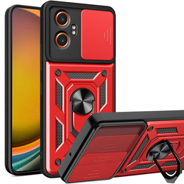 Etui z podstawką i przesłoną aparatu do Samsung Galaxy Xcover 7 Pro – czerwone, pancerne, z ochroną kamery