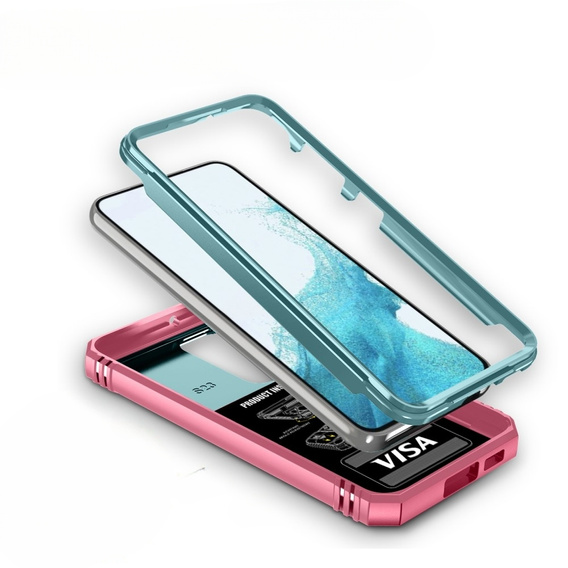 Etui pancerne do Samsung Galaxy S23, CamShield Slide, zielone / różowe