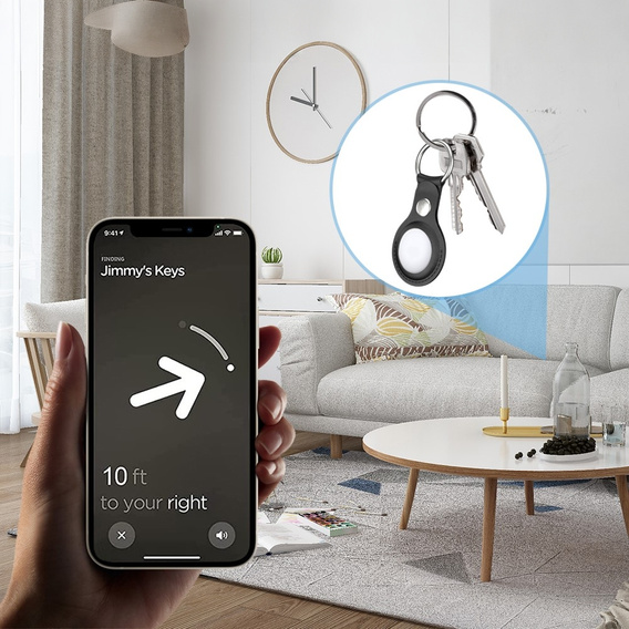 4x Etui do Apple AirTag 2 / 1, Obudowa PU Leather Grain, 4 kolory