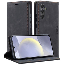 Etui do Samsung Galaxy S24, ERBORD Vintage portfel z klapką, czarne