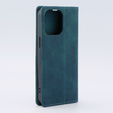 Etui do iPhone 15 Pro, ERBORD Vintage portfel z klapką, niebieskie
