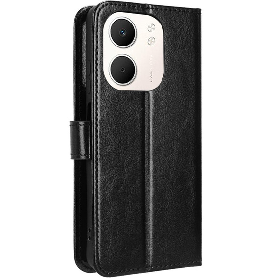 Etui z klapką do Oppo A5x, Crazy Horse Wallet, czarne