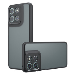Etui do Motorola Moto G56 5G, z ochroną aparatu, przezroczyste z czarną ramką