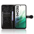 Etui z klapką do Xiaomi Redmi 15 5G / 4G, Wallet Rhombus, czarne