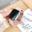Pleciony Pasek Nylonowy z Klamrą do Apple Watch 1/2/3/4/5/6/7/8/9/10/11/SE 38/40/41/42mm – Różowy