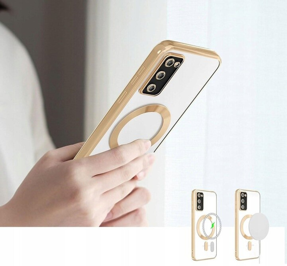Etui do Samsung Galaxy S20 FE, Electro MagSafe, złote + Szkło na ekran