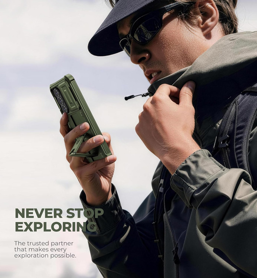 Etui pancerne do Samsung Galaxy S26 Plus, Dexnor Full Body (Two Frames), zielone