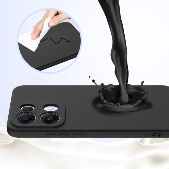 Etui silikonowe do Oppo Reno13 Pro 5G – czarne, kompatybilne z MagSafe, antywstrząsowe