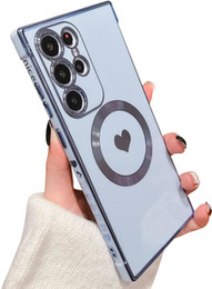 Etui do Samsung Galaxy S22 Ultra, MagSafe Heart, niebieskie