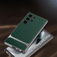 Etui do Samsung Galaxy S24 Ultra, GKK Woven Leather, zielone