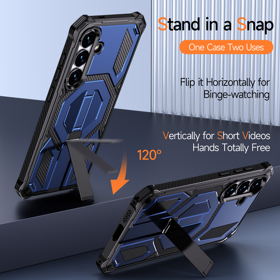 Etui ochronne do Samsung Galaxy S25 FE do MagSafe, z podstawką, niebieskie