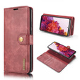 DG.MING Skórzane Etui 2in1 Wallet Case do Samsung Galaxy S20 FE - Wine Red