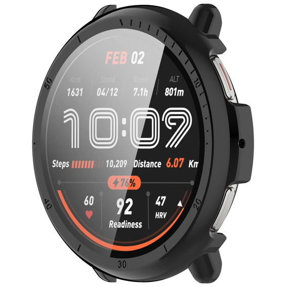 2w1 Etui + Szkło Hartowane do Amazfit Active 2, Czarne
