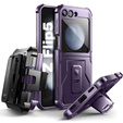 Etui pancerne do Samsung Galaxy Z Flip 5 5G, Dexnor Clip Holder, fioletowe