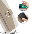 Etui z klapką do iPhone 14, Wallet Zipper Pocket, z lusterkiem, białe