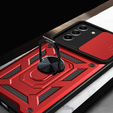Etui pancerne do Samsung Galaxy S22 Plus, CamShield Slide, czerwone