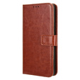 Etui z klapką do Honor Magic 6 Lite 5G, Crazy Horse Wallet, brązowe